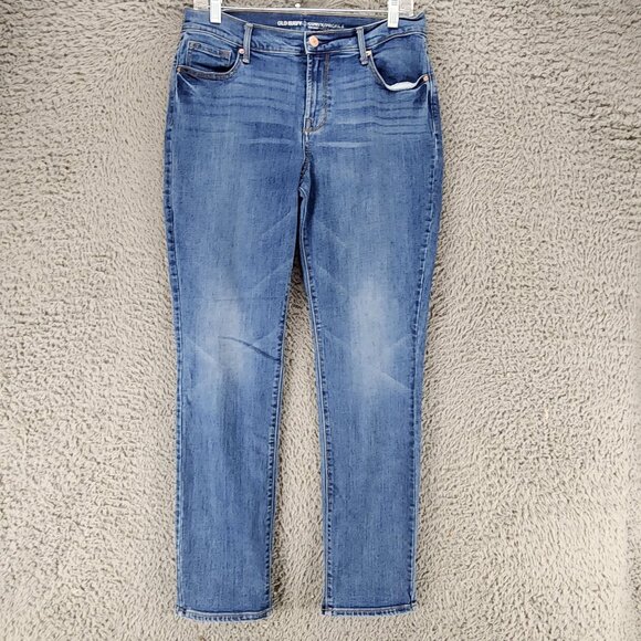 Old Navy Jeans Womens 8 Medium Wash Stretch Mid Rise Curvy *GUC* - Picture 1 of 11